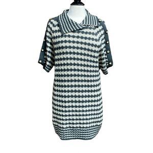 Jenny Olive & Taupe Cable Knit Tunic Sweater Size Large NWOT